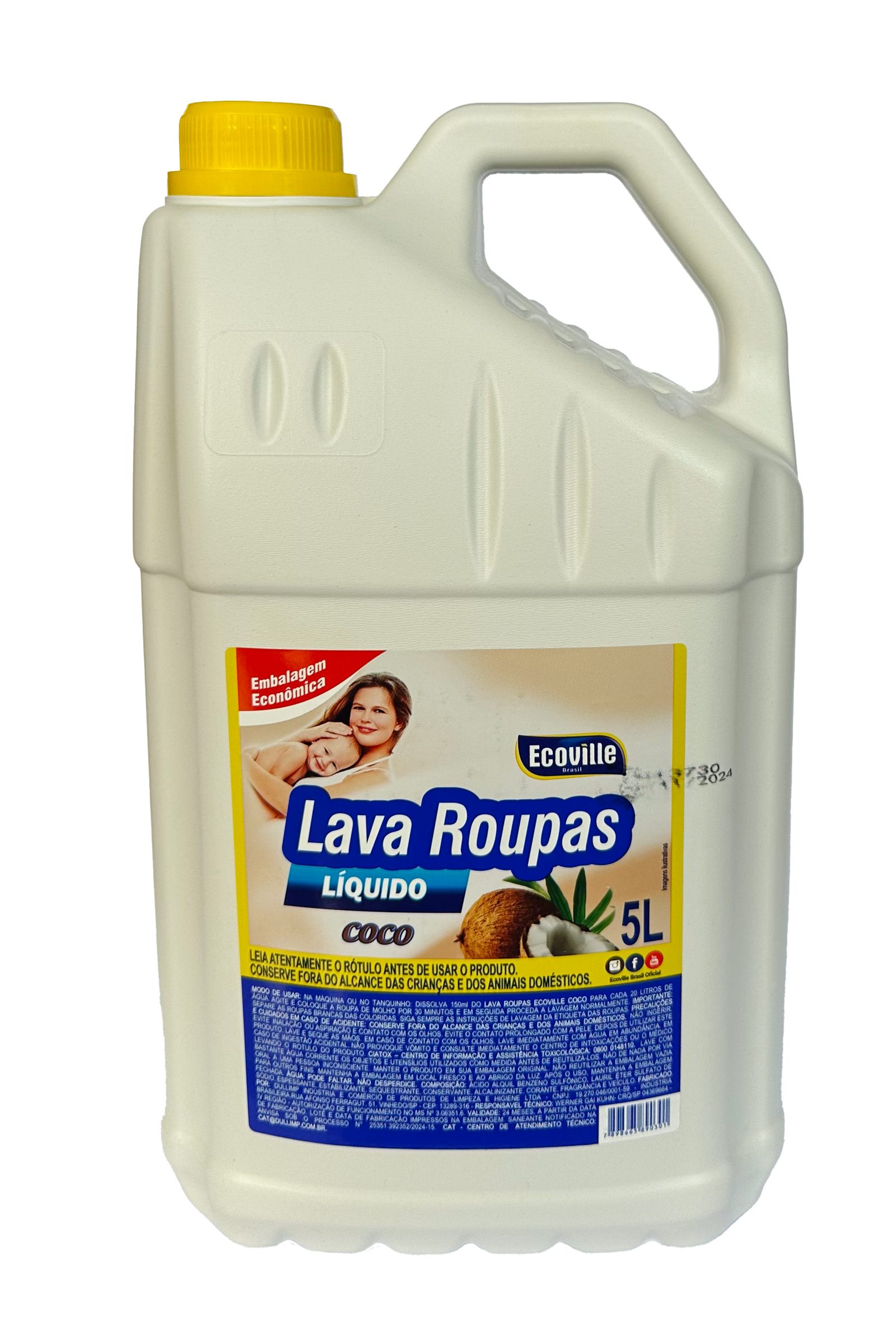 Lava Roupas Líquido de Coco – Cuidado Natural para Suas Roupas! – Lavanderia 5L