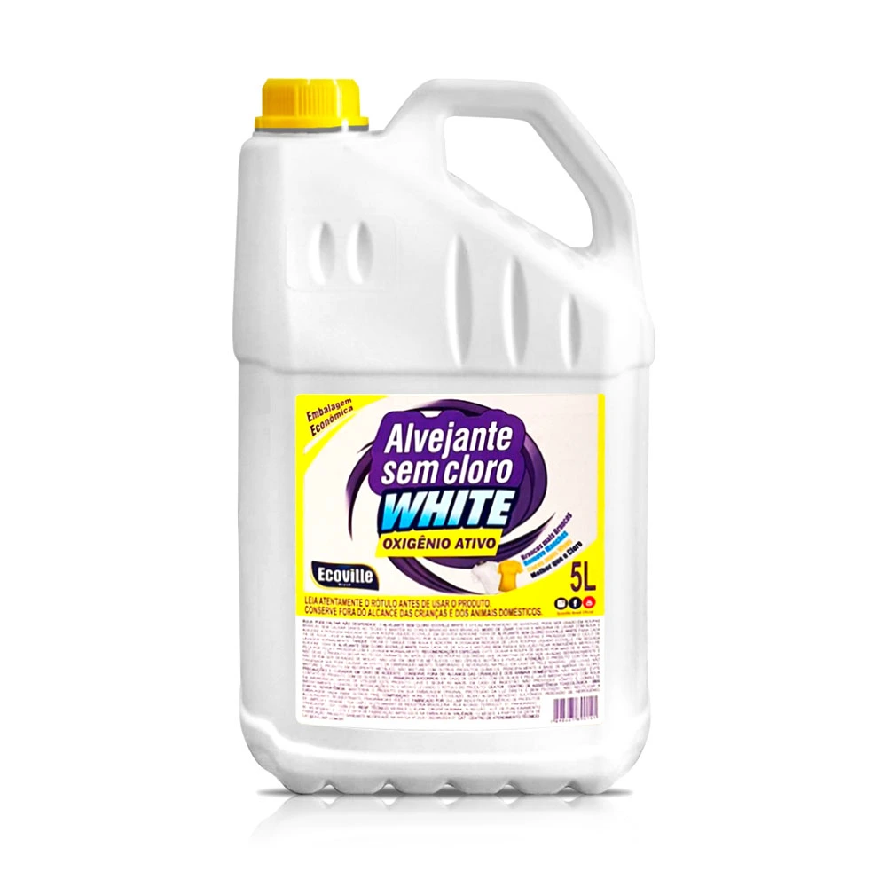 Alvejante sem cloro White Ecoville – Potência Máxima Contra Manchas! 5L