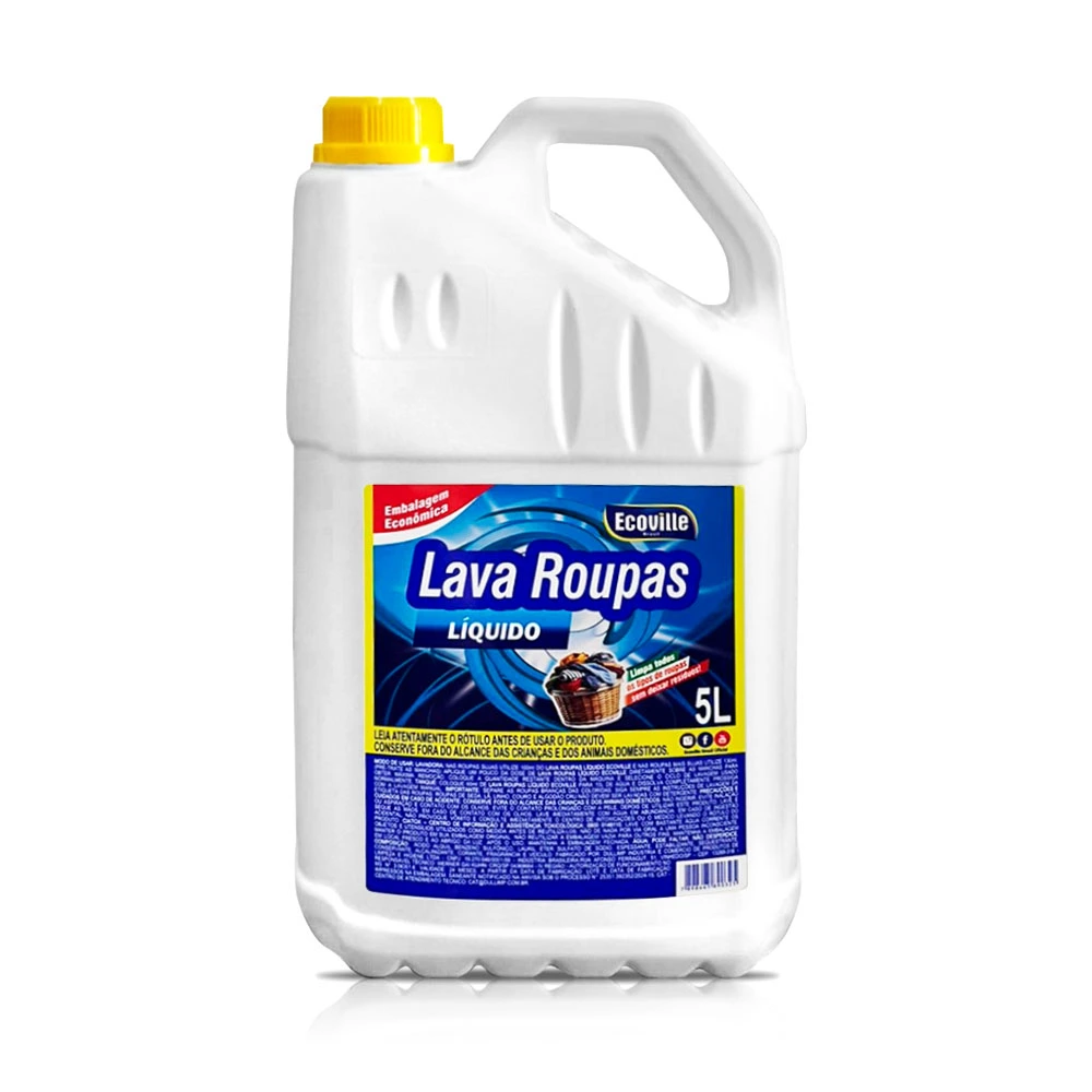 Lava Roupas Líquido Tradicional – Limpeza Eficiente e Rendimento Superior! – Lavanderia 5L