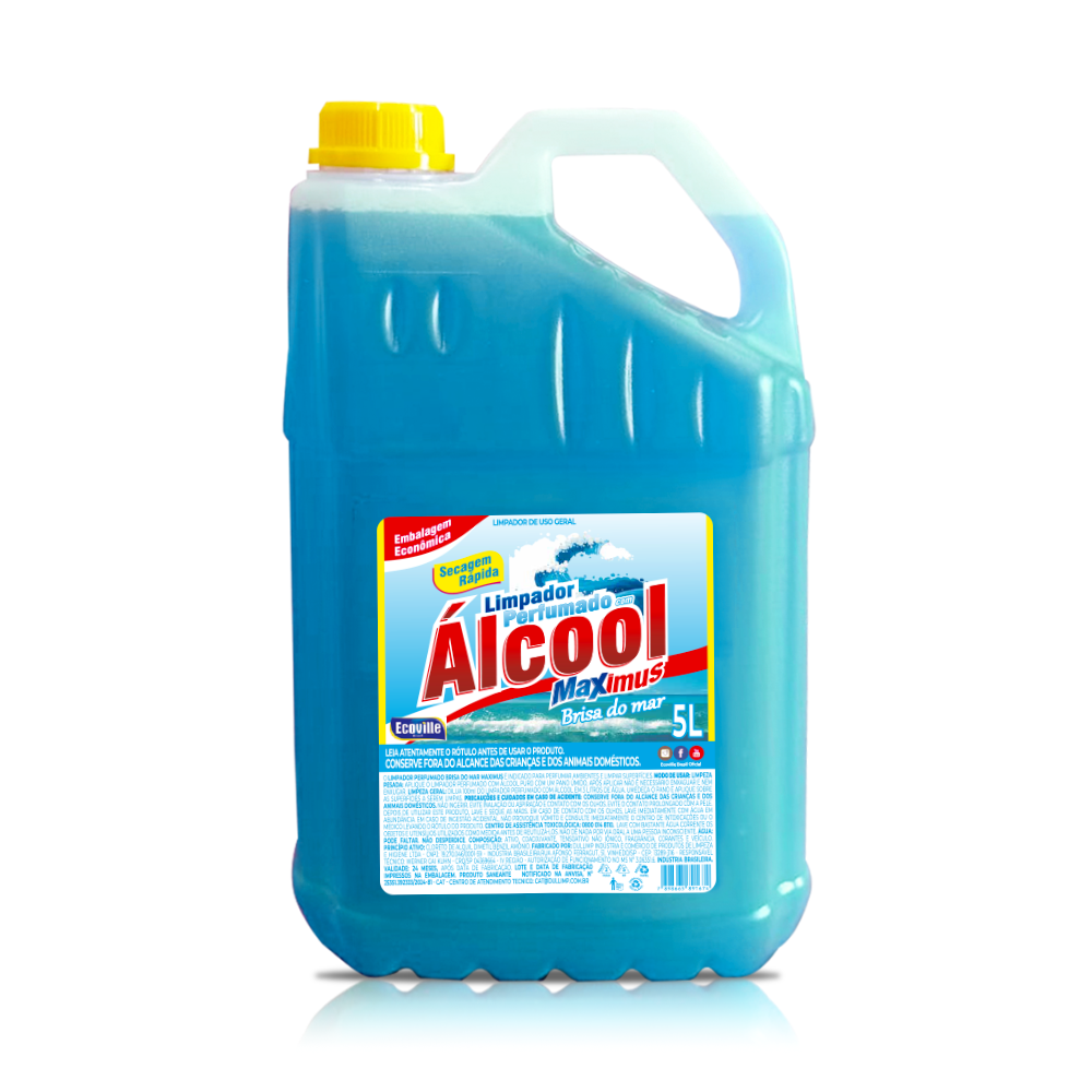 Maximus Limpador com Álcool – Limpeza Rápida, Aroma Inconfundível! Brisa do Mar 5L
