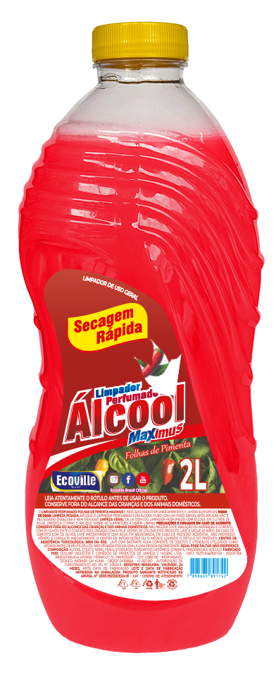 Maximus Limpador com Álcool – Limpeza Rápida, Aroma Inconfundível! Folhas de Pimenta 2L